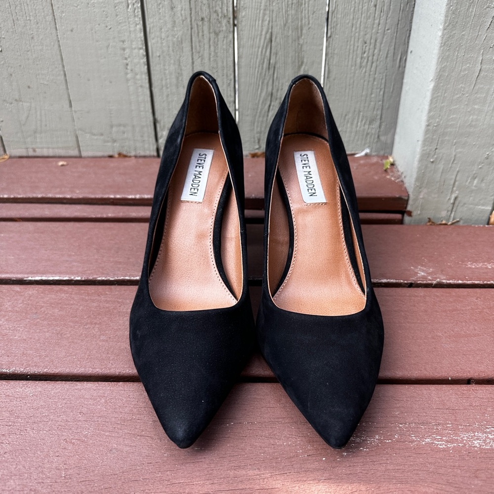 Steve Madden Black Suede Heels